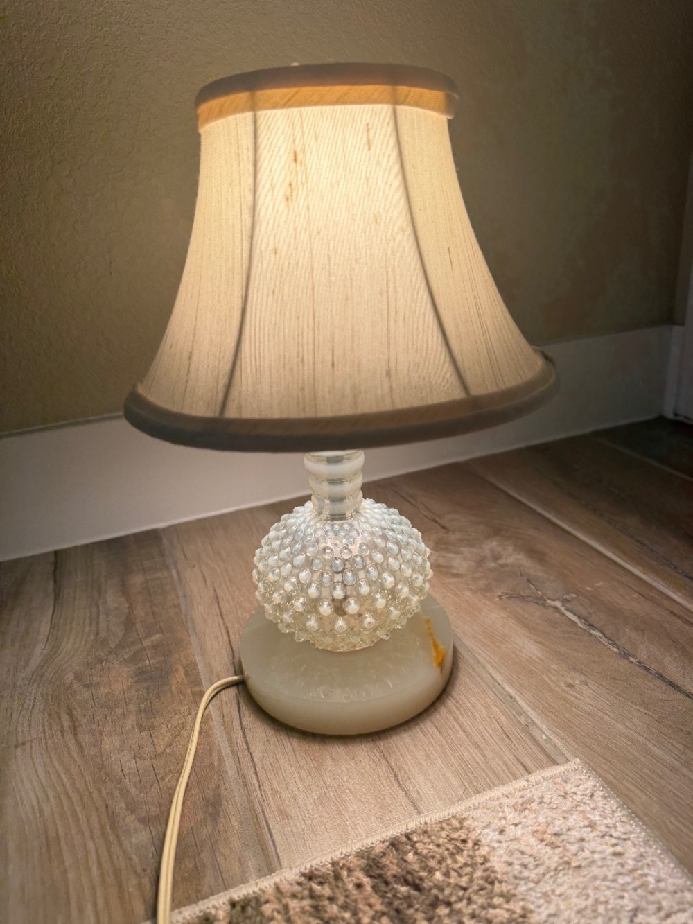 Vintage beautiful glass and stone lamp